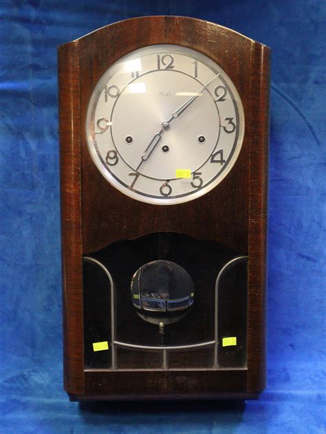 Lot German Made Kienzle Wall Clock With Weights Keys And Original