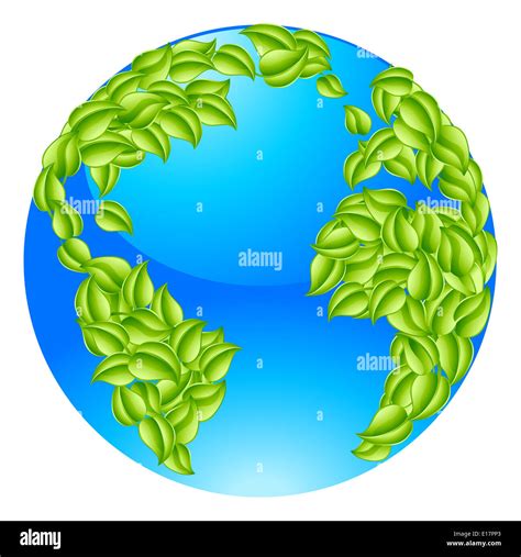 Hojas Verdes Planeta Tierra Mundo Ilustración Conceptual De Un Globo