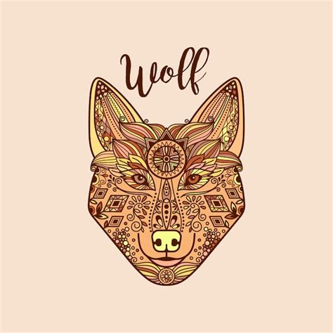 Premium Vector Zentangle Colorful Wolf Head