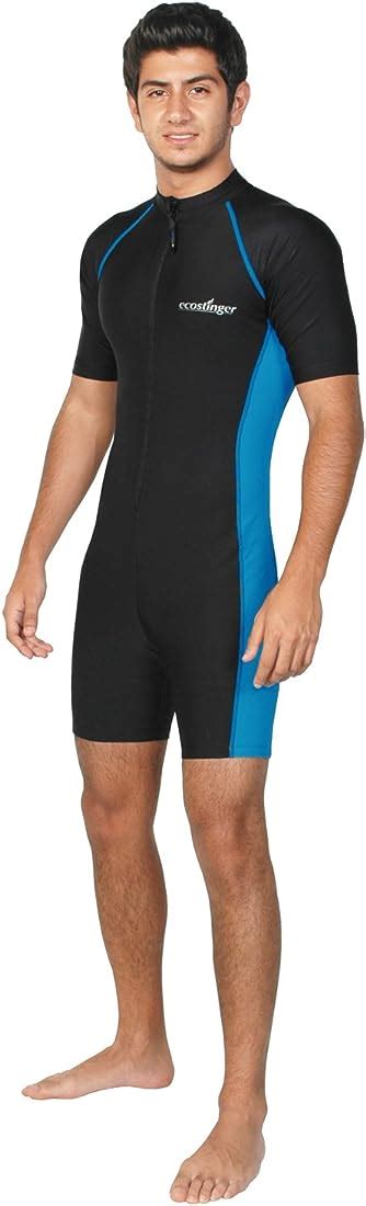 Men Full Body Stinger Suit Dive Skin Sun Protective Swimwear Upf50 Black Emerald Forest