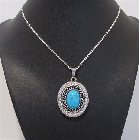Timeless Serenity Necklace Turquoise Pendant Silver Chain Necklace