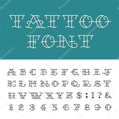 Alphabet Tattoo Vector Font Stock Vector Image By ©epifantsev 64377309