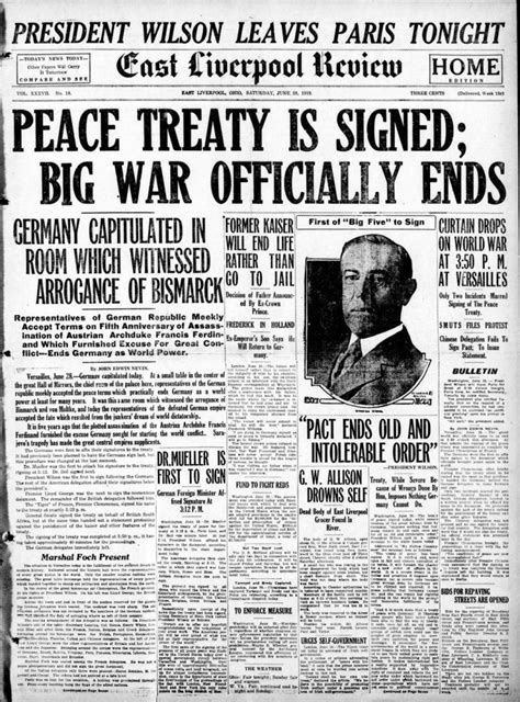 The End Of Ww1 Newspaper Headlines From When Peace Was Declared In