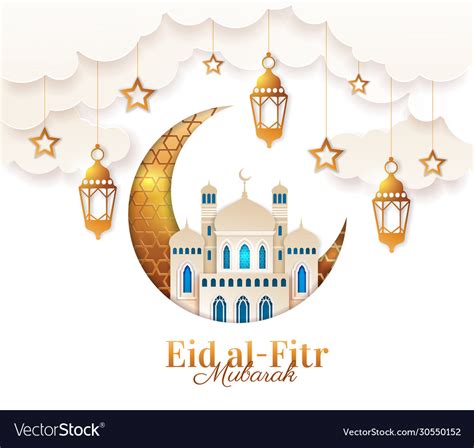 We meet some kids who tell us about their religion and how they'll be celebrating. Gold and blue eid al fitr card design Royalty Free Vector