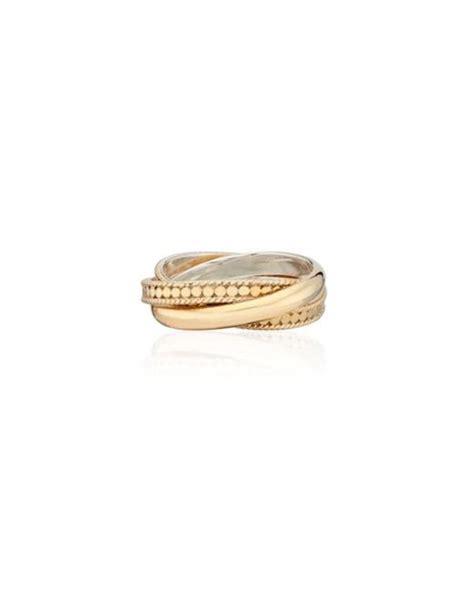 Anna Beck Gold Twisted Smooth Ring In White Lyst