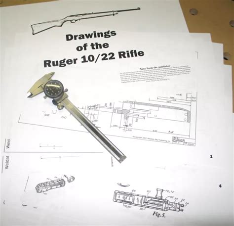 Ruger 10 22 Rifle Drawings Receiver Blueprints 1295 Picclick