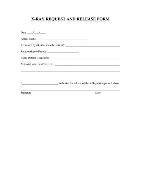 Printable X Ray Release Form X Ray Order Form Template Seven Moments