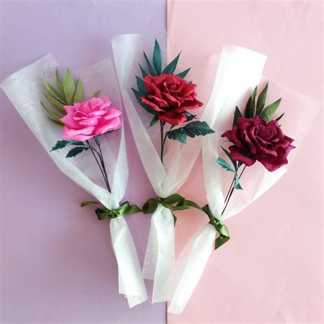 Single Rose Bouquet Arreglos Florales Diy Arreglos Florales