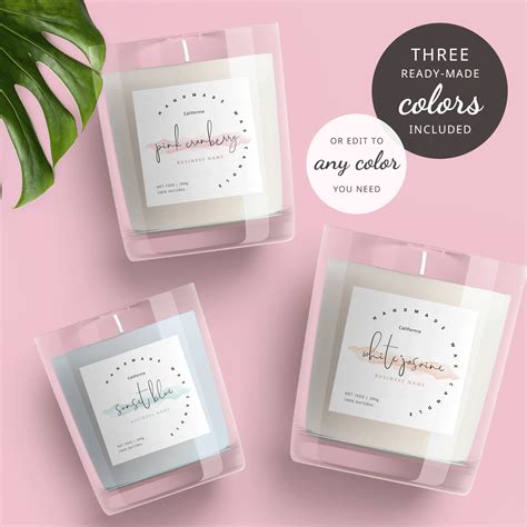 Print your own candle labels from your own computer. Customizable Labels Template - DIY Sticker Design ...