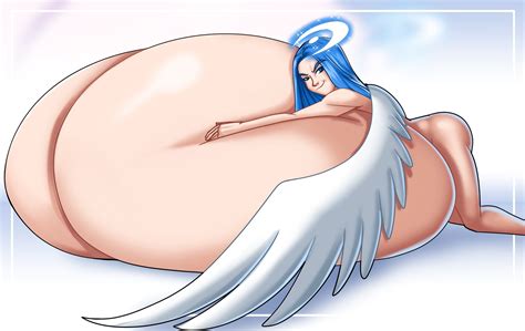 Rule 34 Abstract Background Angel Angel Wings Big Breasts Big Butt