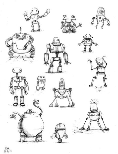 Robot Sketch By Darkzside On Deviantart Robot Illustration Robot