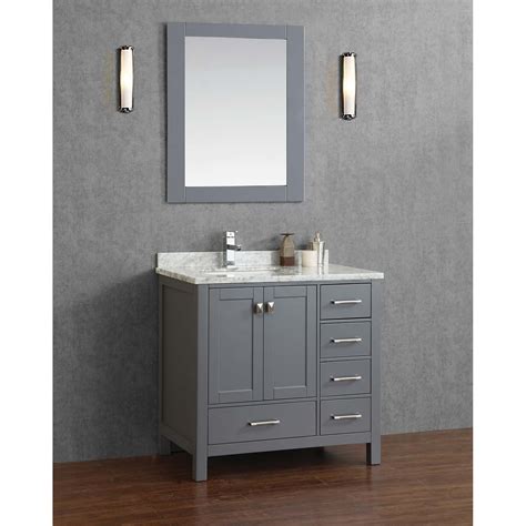 Buy Vincent Inch Solid Wood Single Bathroom Vanity In Charcoal Grey