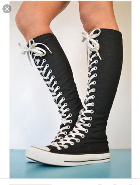 Converse Knee High Boots Used Condition Size 3 Girls Need To Be Cleaned Out See Pictures For