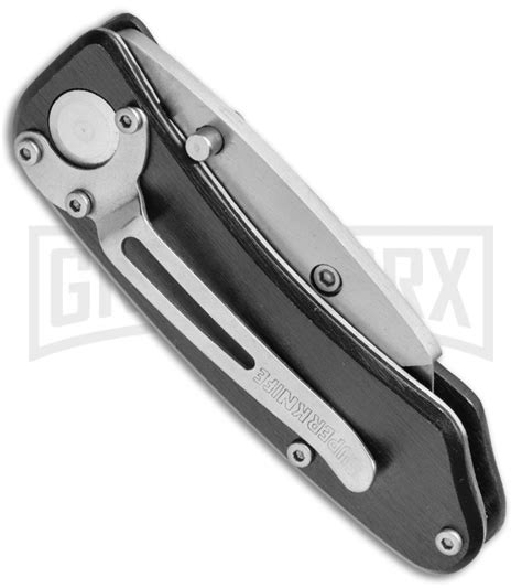 Superknife Ultimate Utility Black Aluminum Folding Knife Satin Plain