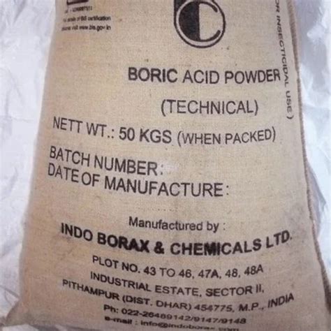 99 Boric Acid Powder Packaging Type Hdpe Bag Packaging Size 50 Kg