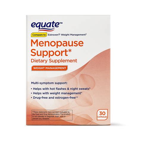 Equate Menopause Support Weight Loss Supplement 30 Capsules Walmart