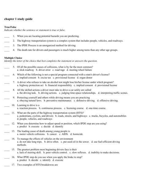 Chapter 1 Study Guide 1