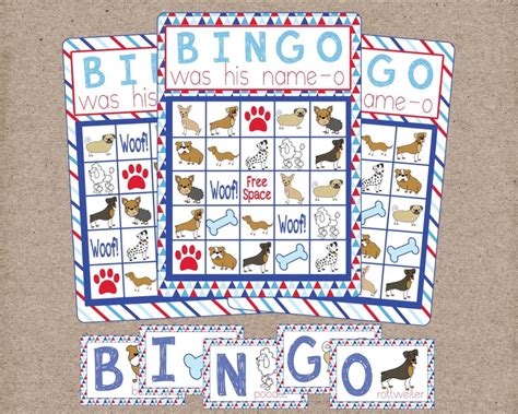 Dog Bingo Game Dog Doggy Puppy Bingo Perfect For Puppy Etsy