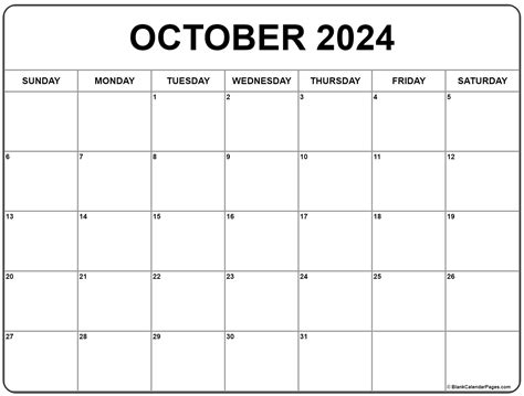 October 2024 calendar