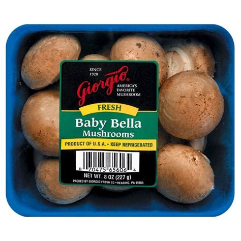 Giorgio Baby Bella Mushrooms 8oz Package Stuffed Mushrooms Grocery
