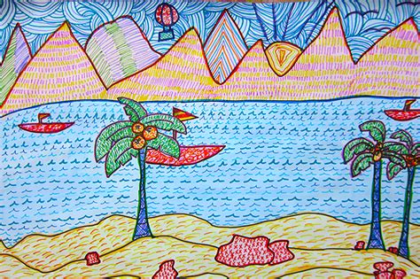 Mr. Bob's Middle & High School Art Room: Felt Pen Landscapes Grade 7