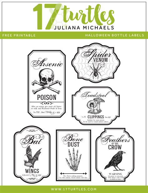 Free Printable Halloween Apothecary Labels