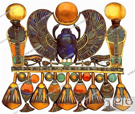 Winged Scarab Pectoral From Tutankhamuns Tomb Ancient Egypt Stock