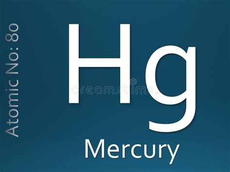 Mercury Chemical Element Symbol And Atomic Number Stock Illustration