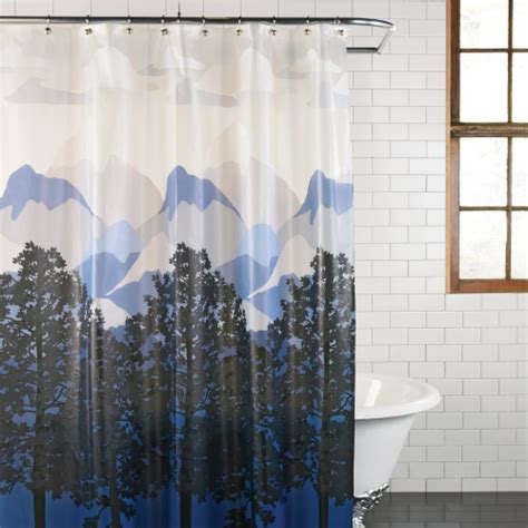 Everyday Living Misty Mountains Peva Shower Curtain Bluewhite 1 Ct