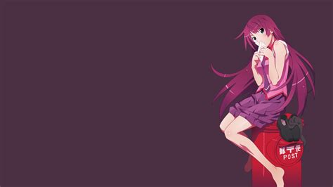 Anime Anime Girls Simple Background Monogatari Series Senjougahara