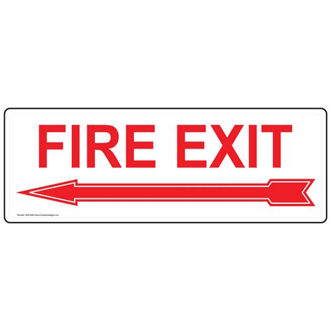 Fire Exit With Left Arrow Sign Nhe 9365 Exit Emergency Fire