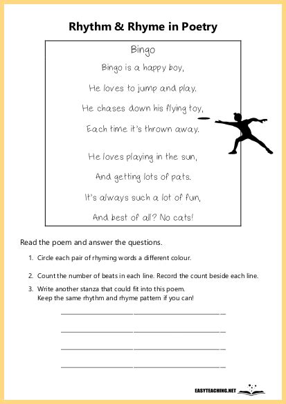 Rhyming Patterns Worksheets Worksheets For Kindergarten