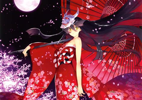 Anime Girls Long Hair Kimono Wallpapers Hd Desktop And