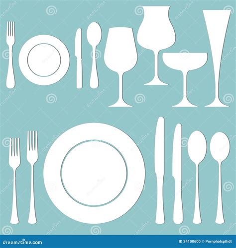 Vector Set Of Formal Dinner On The Table Stock Vector Illustration Of