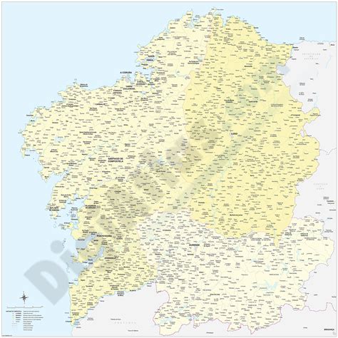 Mapa De Galicia Con Términos Municipales