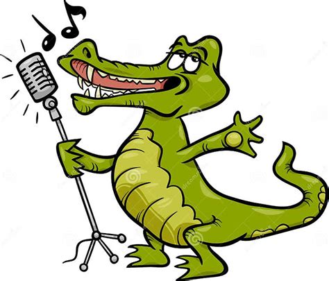 singing crocodile cartoon illustration stock vector illustration of graphic drawing 39538445