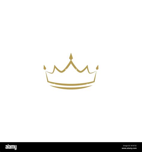 Golden Line Icono Corona Aislado En Blanco Royal De Lujo Vip Signo