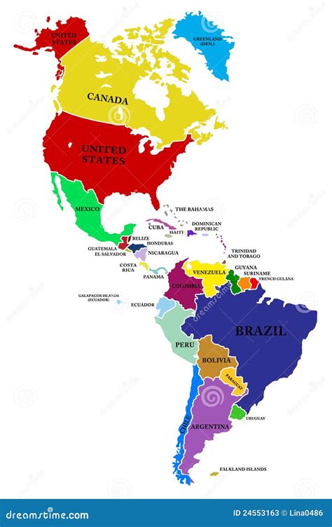 North And South America Blank Map