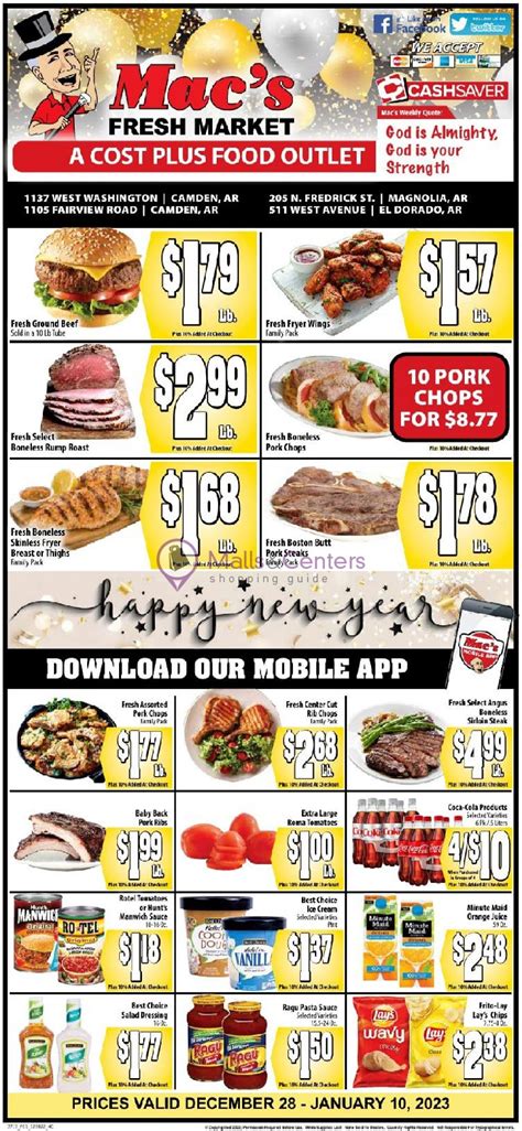 Macs Fresh Market Weekly Ad Valid From 12282022 To 01102023