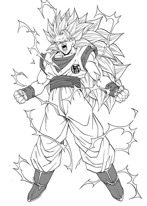 Épinglé Par Lady Son Goku Sur Goku Super Saiyan 3 Coloriage Dragon