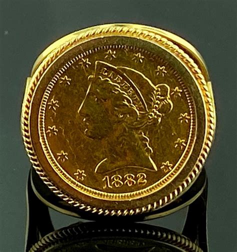 1882 Us 5 Gold Coin In 14 Karat Yellow Gold Mounting At 1stdibs
