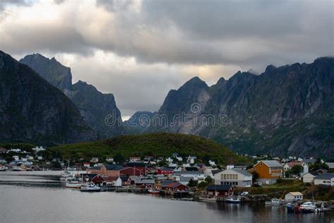 Reinenorwegian Fishing Village At The Lofoten Islands In Norway Stock