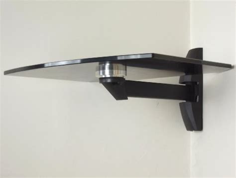 Invision Ultra Modern Wall Mounted Glass Shelf Set Of 2 Swivel Arm