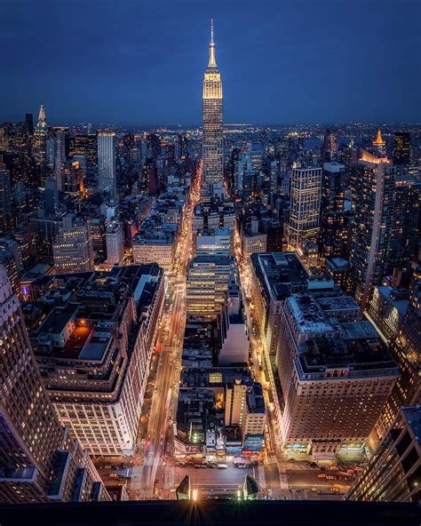 New York New York Heres A Vertical Panorama Taken At Blue Hour Of