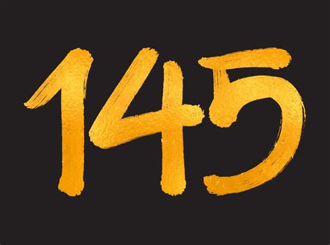 145 Number Logo Vector Illustration 145 Years Anniversary Celebration