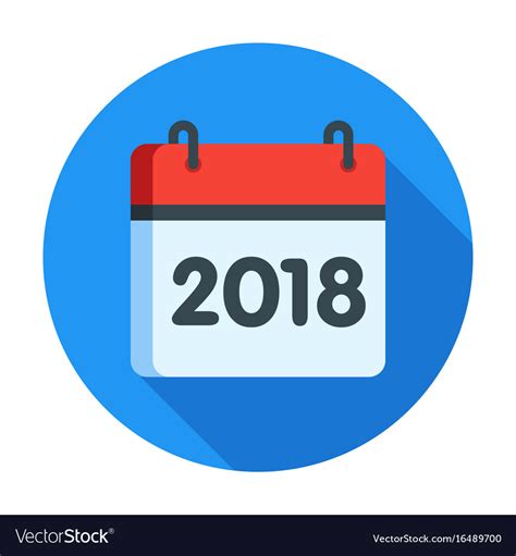 Calendar For 2018 Year Icon Royalty Free Vector Image