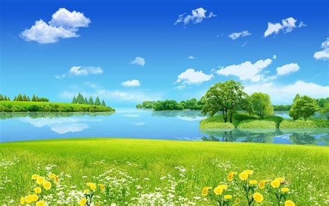 Free Download Beautiful Green Nature Landscape Wallpaper Desktop