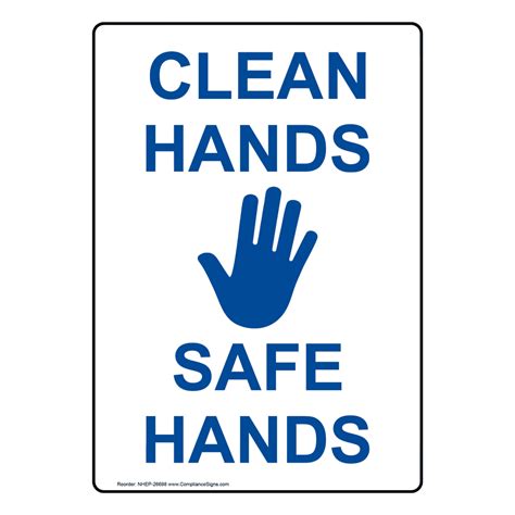 Vertical Sign Wash Hands Clean Hands Safe Hands