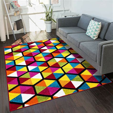 Modern Design Rug Multicoloured Soft Large Living Room