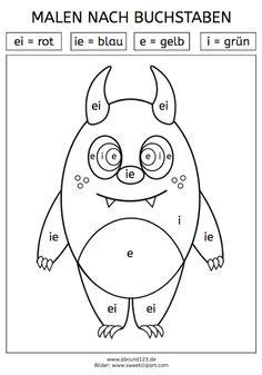Wo lle n sie am str an d lie ge n un d im me er sc hw im me n? Malen nach Buchstaben (Teil 2) - | Buchstaben lernen ...